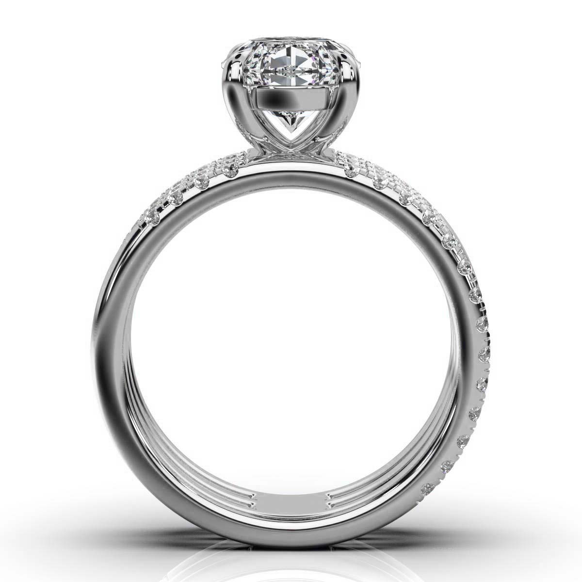 4ct Oval Lab Grown Diamond Engagement Ring (G+ Color) Platinum